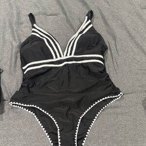 Black and White One-Piece Swimsuit